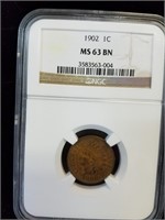 1902 Indian Head Cent MS63 BN