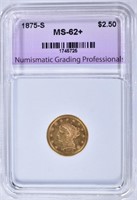 1875-S $2.50 GOLD, NGP NICE BU+