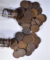 1903 &1905 CIRC INDIAN CENT ROLLS ( 100 COINS ) TO
