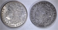 1888 CH BU & 1898-S F/VF ORIGINAL MORGAN DOLLARS