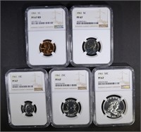 1961 COMPLETE PROOF SET ALL NGC PF67