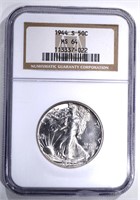 1944-S WALKING LIBERTY HALF, NGC MS-64