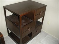 Brown Cherry -3 Drawer-3 Shelf Unit-24 x 34 x 35