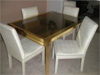 Glass Top Dining 40 x 52 x 30 Inch-6 Side Chairs