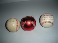 Autographed Signened Baseball 3 Baseball 1 Lot-