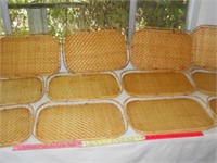 12pc Bamboo & Rattan Serving Trays