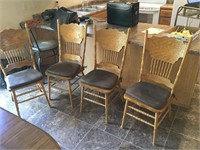 (4) Oak Straight Back Chairs