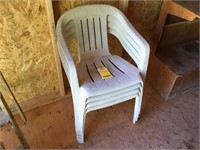 (4) Plastic Patio Chairs