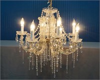 Vintage Maria Theresia Crystal 8 Light Chandelier