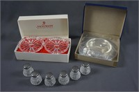 German Crystal Coaster Set, Sauce Dish and Salts