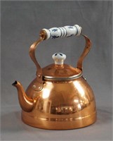 Copper and Porcelain Handle Teapot