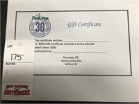 $500 Gift Certificate towards screw pile job