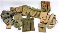 Firearm Lot of Military Ammo Pouches and .30 Ammo