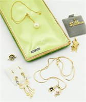 14k Gold Jewelry. Pearl. Charms. Earrings