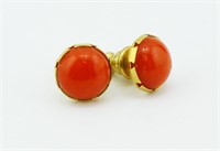 14k And Coral Earrings