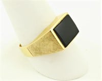 10k Gold And Onyx Ring