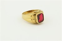 10k Gold And Synthetic Ruby Ring