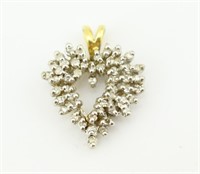 14k Gold And Diamond Heart Pendant