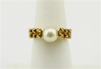 14k Gold And Pearl Ring