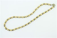 Sterling Silver And 14k Gold Bead Necklace