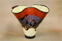 Nicholas Nourot Art Glass Handkerchief Vase #2
