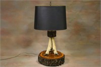 Vintage Hoof Mounted Lamp Folk Art