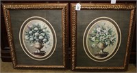 2 Framed Floral & Urn Prints
