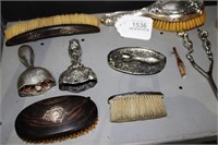 10 Piece Collection of Sterling & Wooden Brushes
