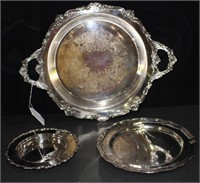 3 Silver Plate Serving Trays