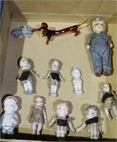Group of 9 Bisque Dolls