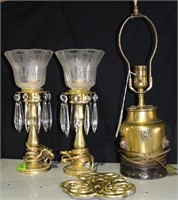 Brass Lamps & Trivet