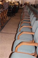 Group of 26 Arm Chairs - Green Cushions