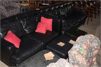 Black Sofa, Love Set & 3 Ottoman