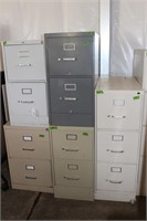 4- 2 Drawer File Cabinets & 1- 3 Drawer Cabinet