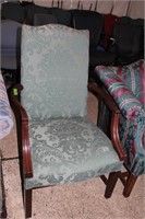 Green Upholstered Arm Chair