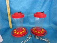 Pair of Made in USA; First Nature bird feeders