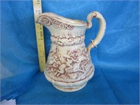 Vintage ceramic pitcher with Colonial Theme