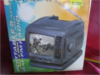 Supersonic portable 5 inch TV with AM / FM Radio;