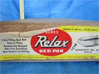 Relax enamel bed pan in original box