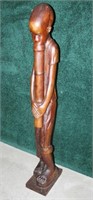 Haitian carving, 4'10"H, signed by Roger Francois
