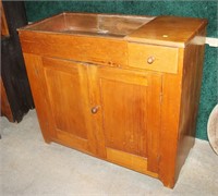 Vintage copper-lined dry sink with one drawer and