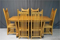 Amish Royal Mission Dining Table and Chair Set