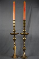 Brass Oversized Moroccan Floor Candle Holder Set