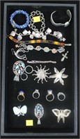 Lot, sterling silver bracelets, rings, pendants