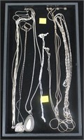 Lot, 7 sterling silver necklaces