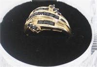 10K yellow gold sapphire ring