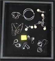 Lot, earrings, some sterling silver