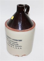 Stoneware ad jug #1: CHR, Hansen's Laboratory,