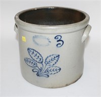 J. Burger Jr. Rochester #3 stoneware crock with