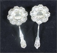 2- Sterling silver Reed & Barton tea strainers
